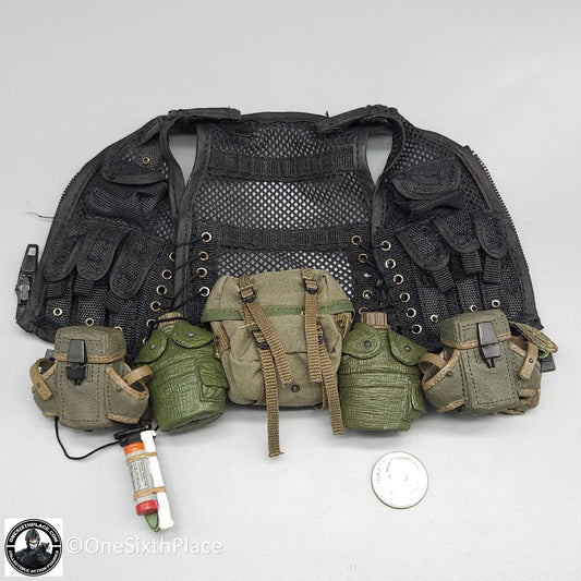 1:6 scale Custom Dragon Delta Force Assault Vest w/ Belt & Pouches for 12" Figures