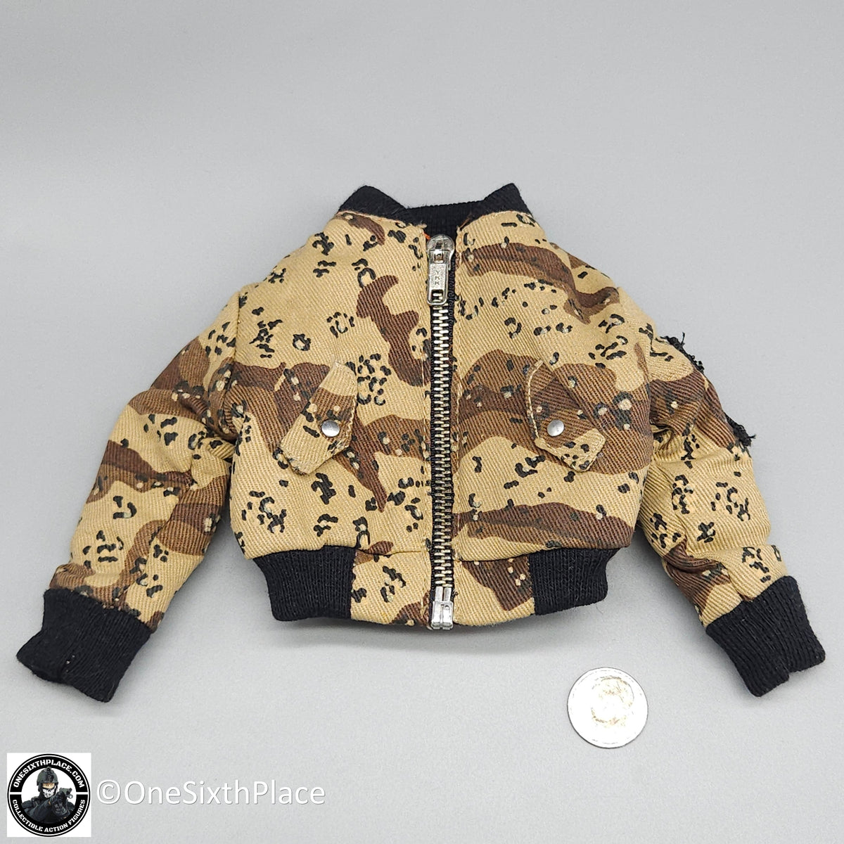 1:6 scale Desert Chocolate Chip Camo Bomber Jacket for 12" Figures