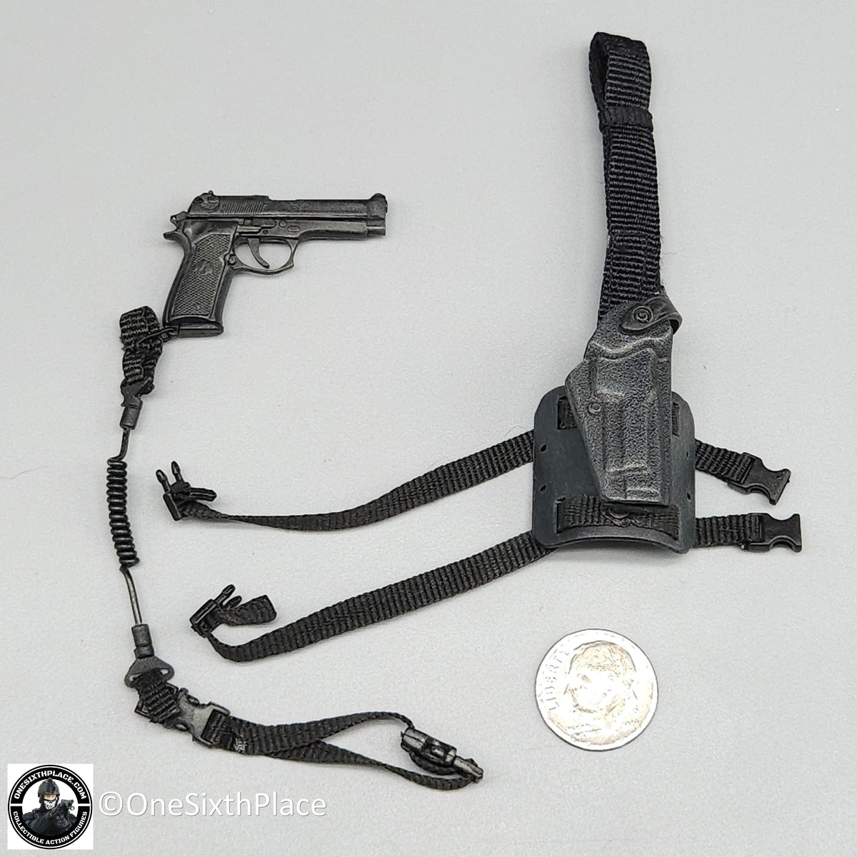 1:6 scale Very Hot Toys M9 Pistol w/ Leg Holster for 12" Figures