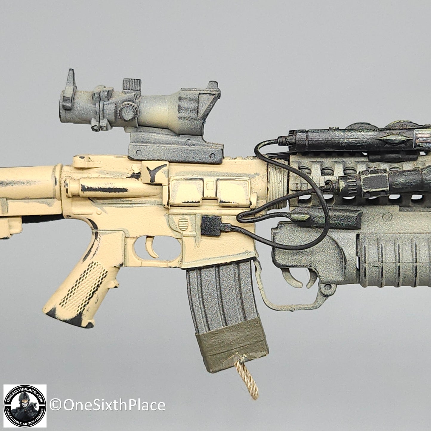 1:6 scale Hot Toys DEVGRU Desert Camo M4 Rifle w/ M203 Grenade Launcher for 12" Figures