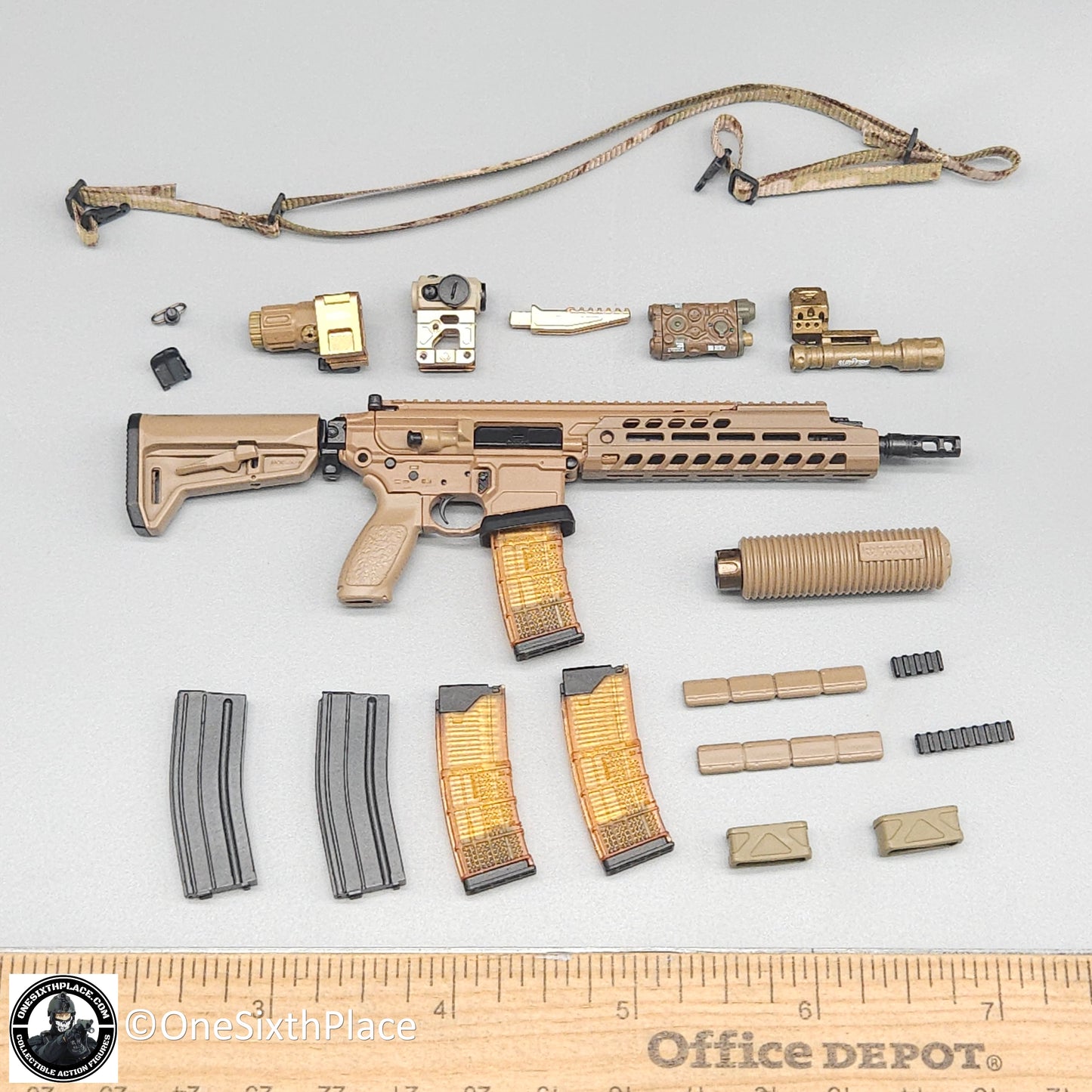1:6 scale Easy & Simple Paramilitary Forces Operator Tan MXC Virtus Rifle Set for 12" Figures
