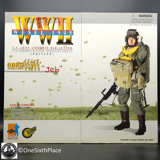 1:6 Dragon WWII US Army Airborne Operation Varsity BAR Gunner Jeb Wesel 1945 12" Figure
