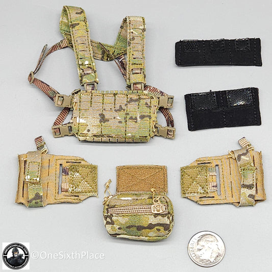 1:6 Easy & Simple 10th Special Forces Group Multicam Chest Rig w/ Pouches for 12" Figures