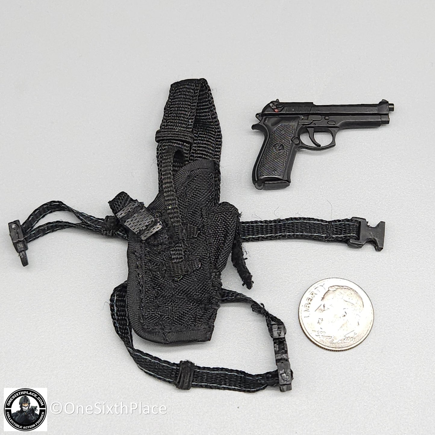 1:6 scale Toy Soldier Delta Force M9 Pistol w/ Holster for 12" Figures