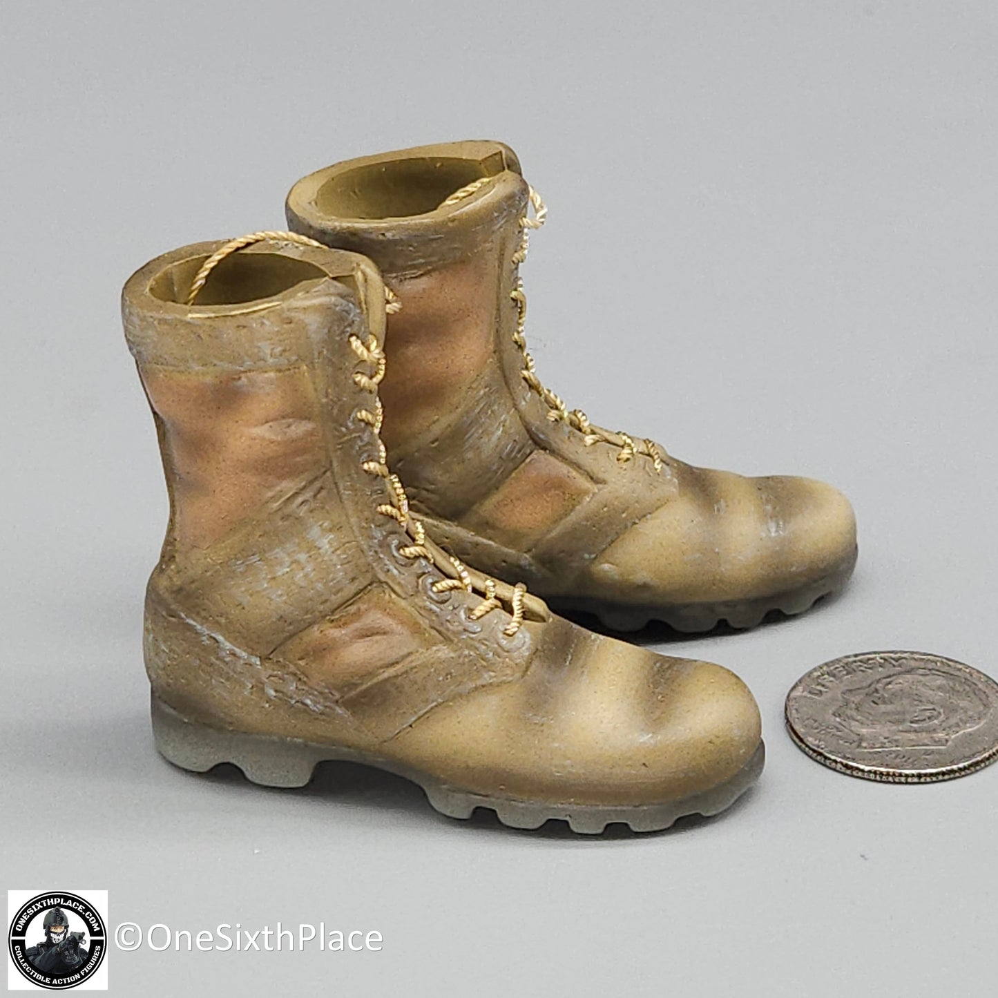 1:6 scale Toy Soldier Molded Desert Danner Boots w/ Laces for 12" Figures