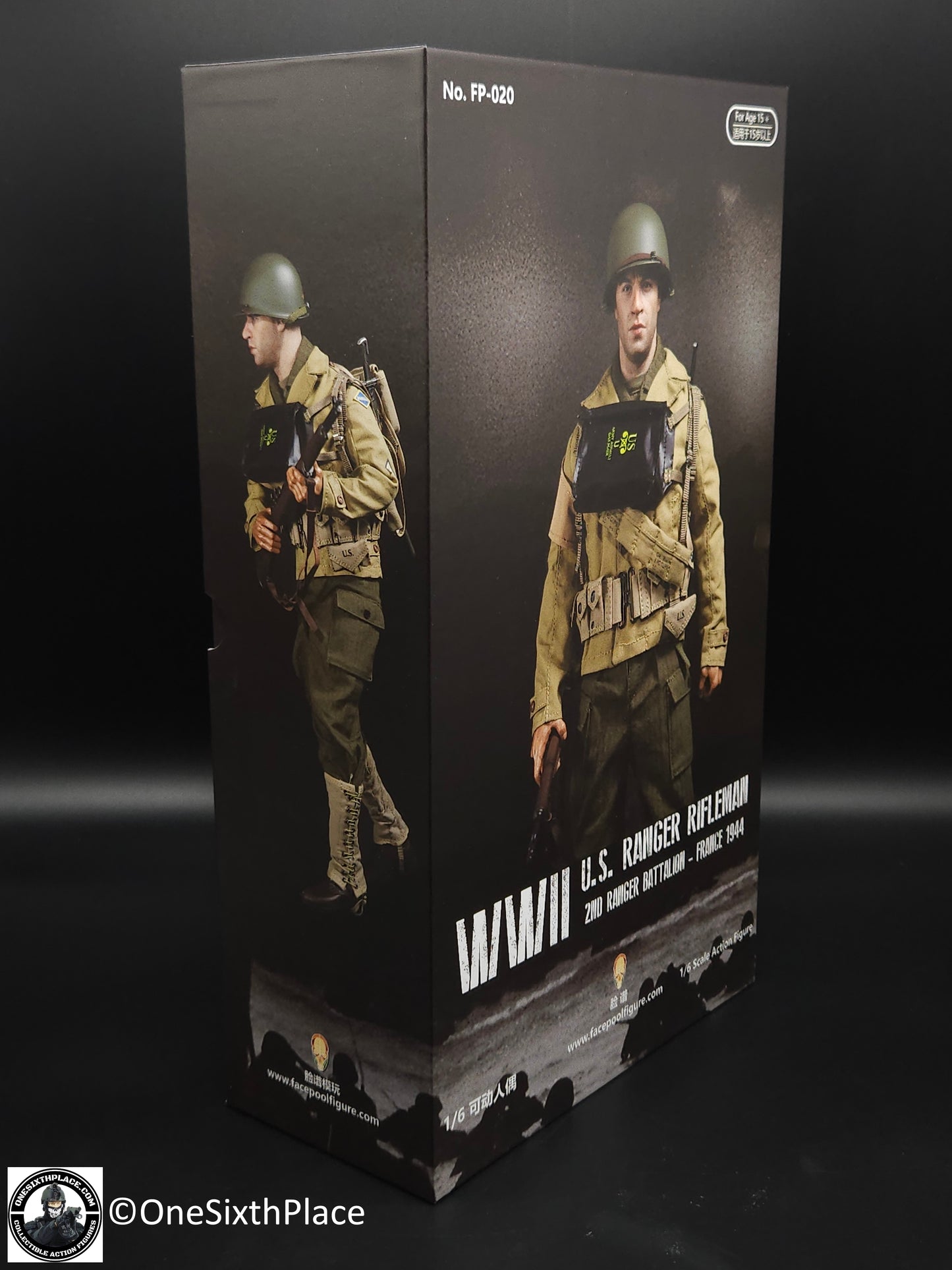 1:6 scale FacePoolFigure WWII US Ranger Private Rifle Man France 1944 12" Figure FP020