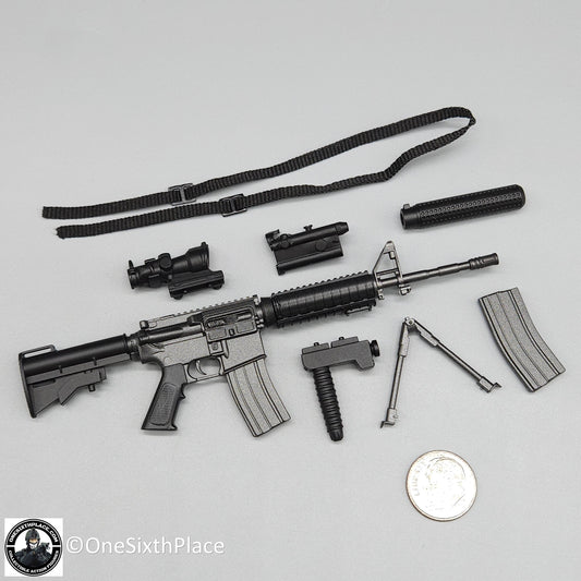 1:6 scale ZY Toys M4 SOPMOD Rifle w/ Silencer Set for 12" Figures