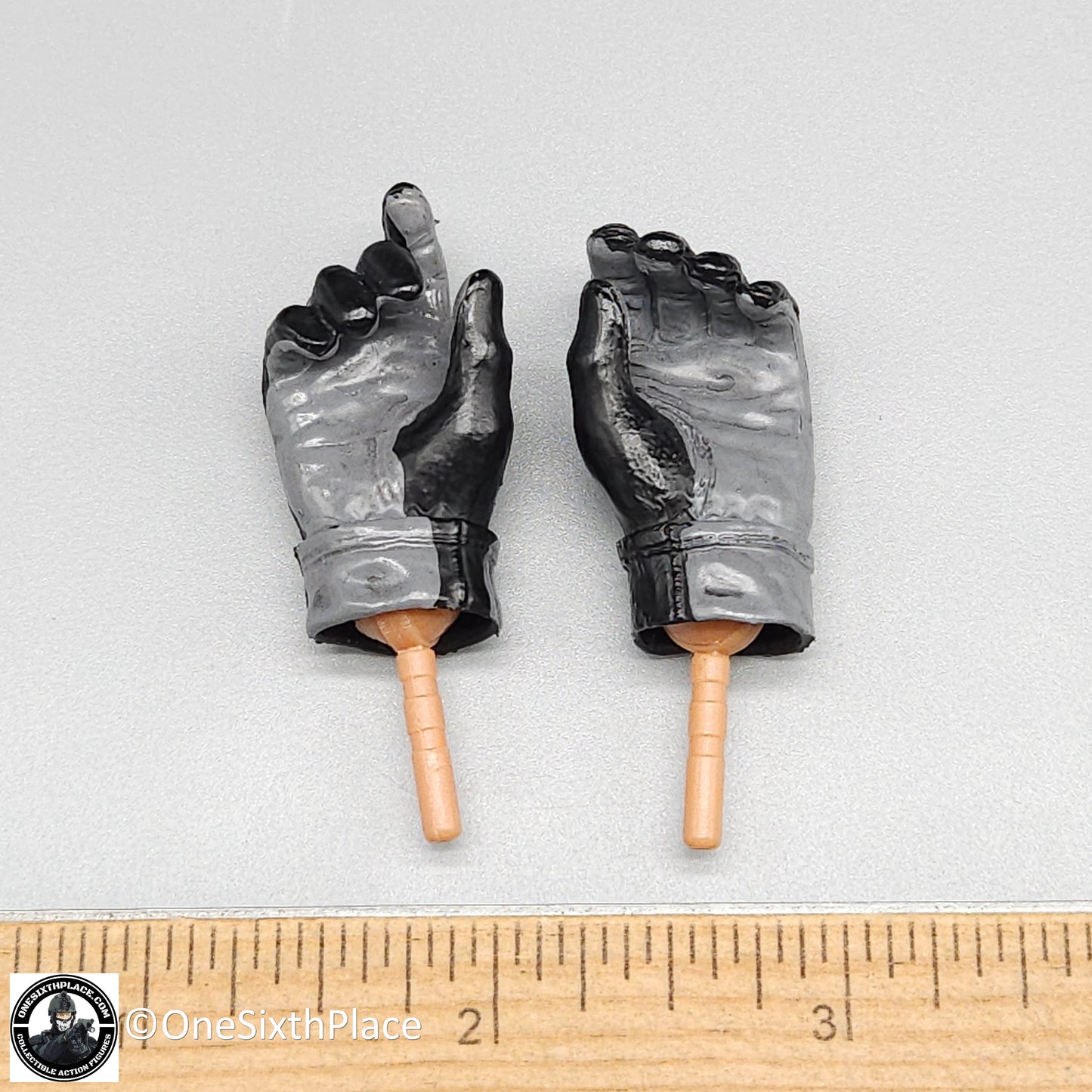 1:6 scale BBI Black Nomex Gloved Hands for 12" Figures