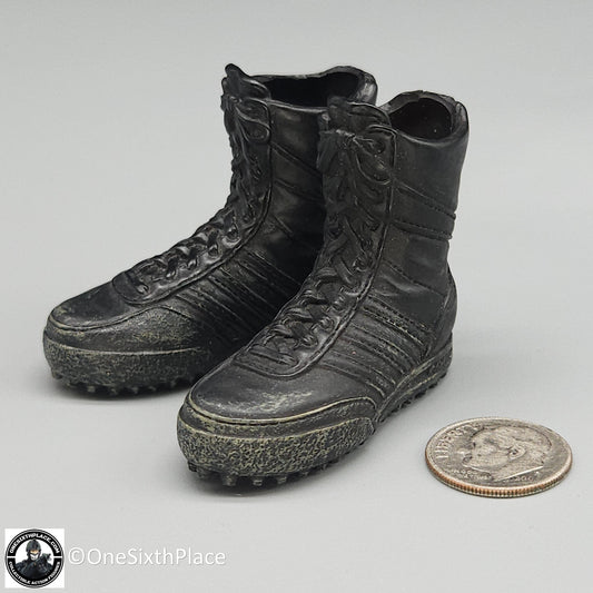 1:6 scale BBI Black Adidas Tactical Boots )Foot Type) for 12" Figures