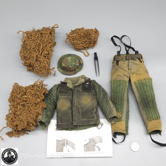 1:6 scale BBI USMC Sniper Snake Ghillie Suit w/ Hat for 12" Figures
