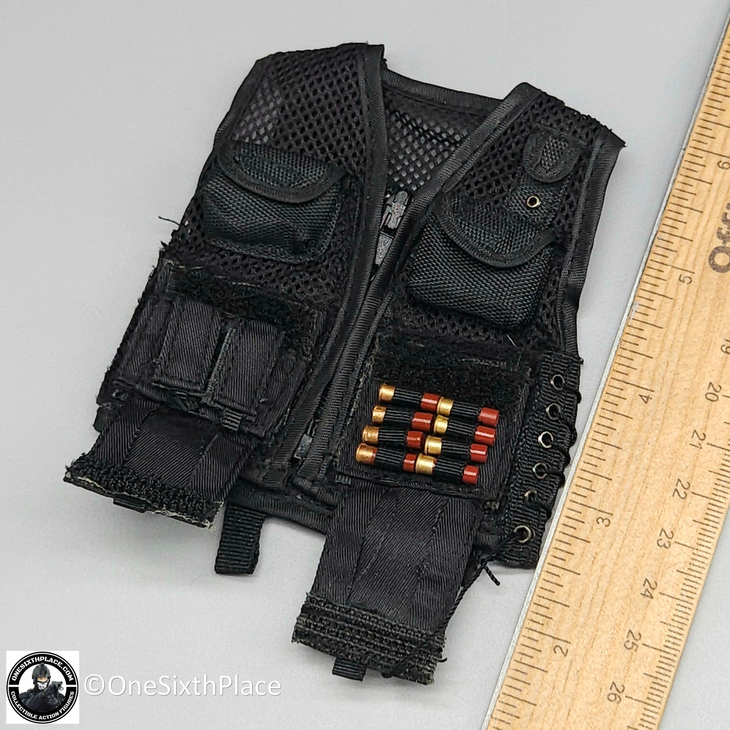 1:6 scale Dragon Black Mesh Shotgun Ammo Assault Vest for 12" Figures