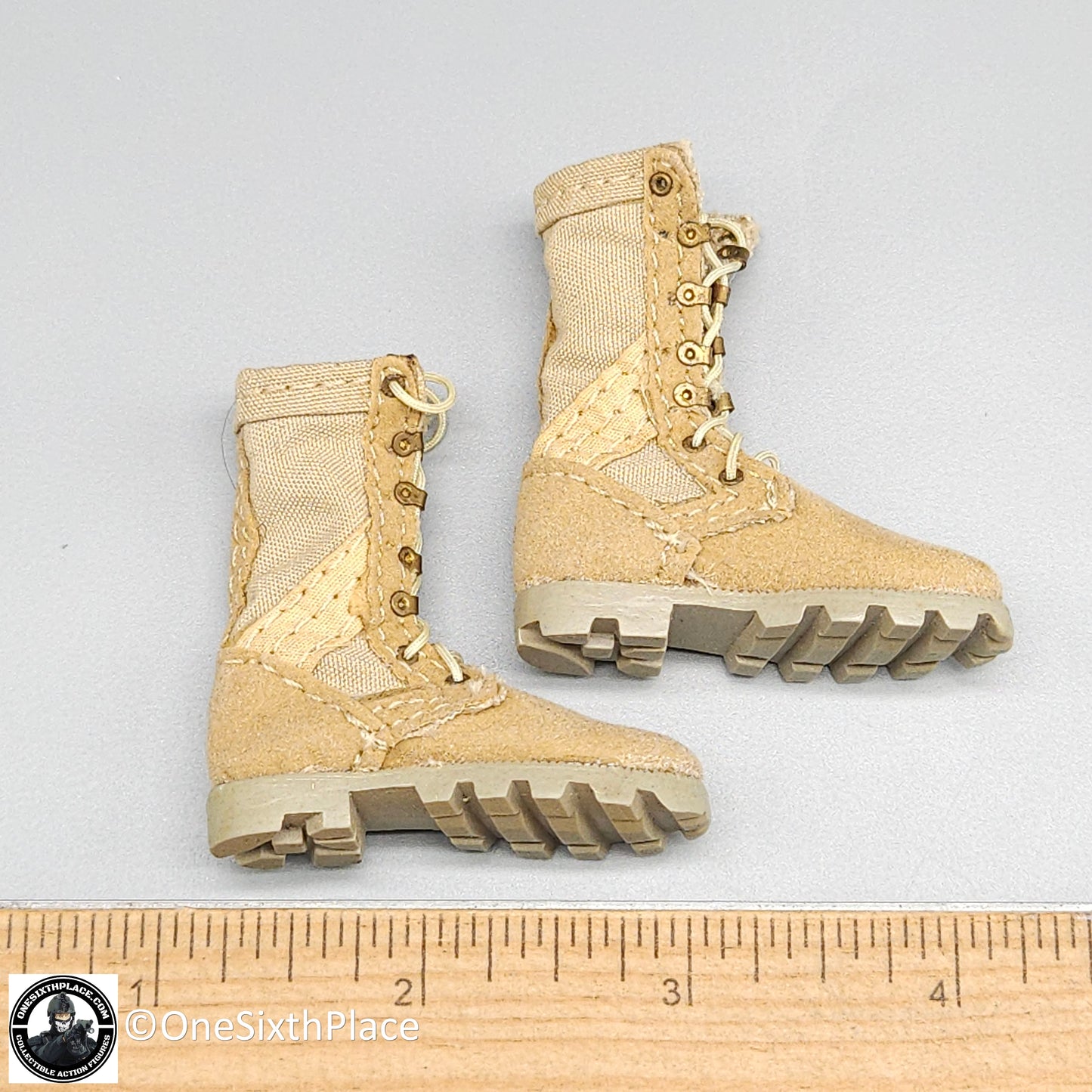 1:6 scale ACE Tan Desert Danner Boots (Foot Type) for 12" Figures