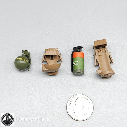 1:6 scale Easy & Simple Paramilitary Forces Operator Grenades w/ Holsters for 12" Figures