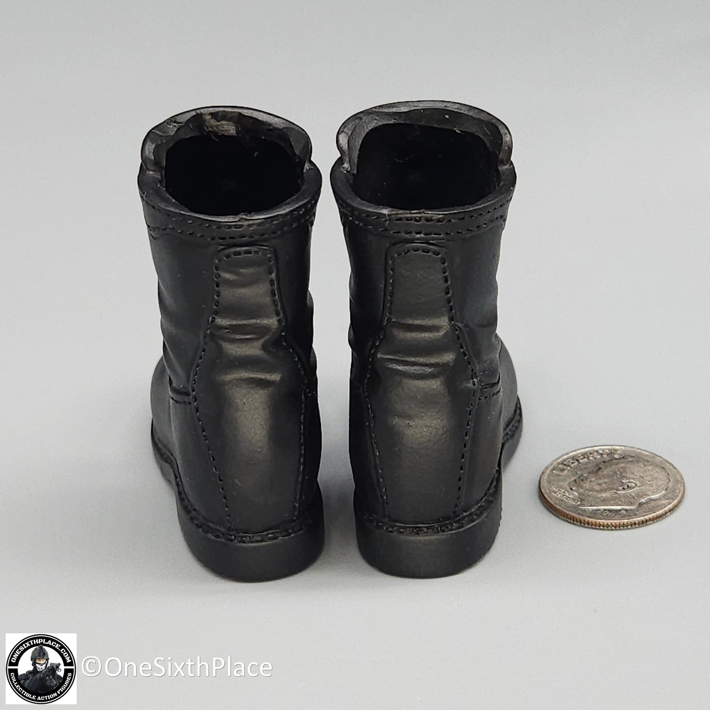 1:6 scale Dragon Navy SEAL Rick Black Combat Boots (Foot Type) for 12" Figures