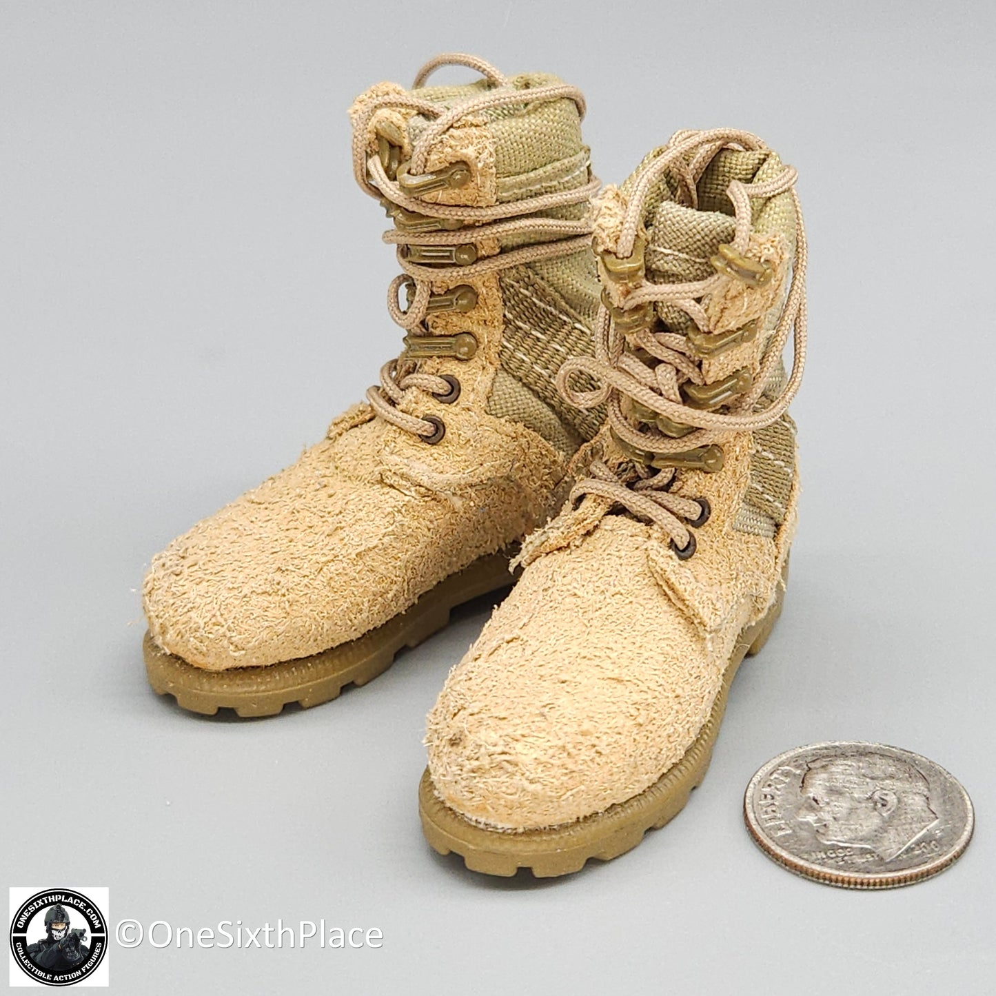 1:6 scale ACE Tan Desert Danner Boots  USED for 12" Figures
