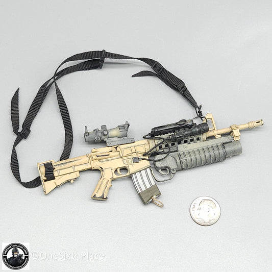 1:6 scale Hot Toys DEVGRU Desert Camo M4 Rifle w/ M203 Grenade Launcher for 12" Figures