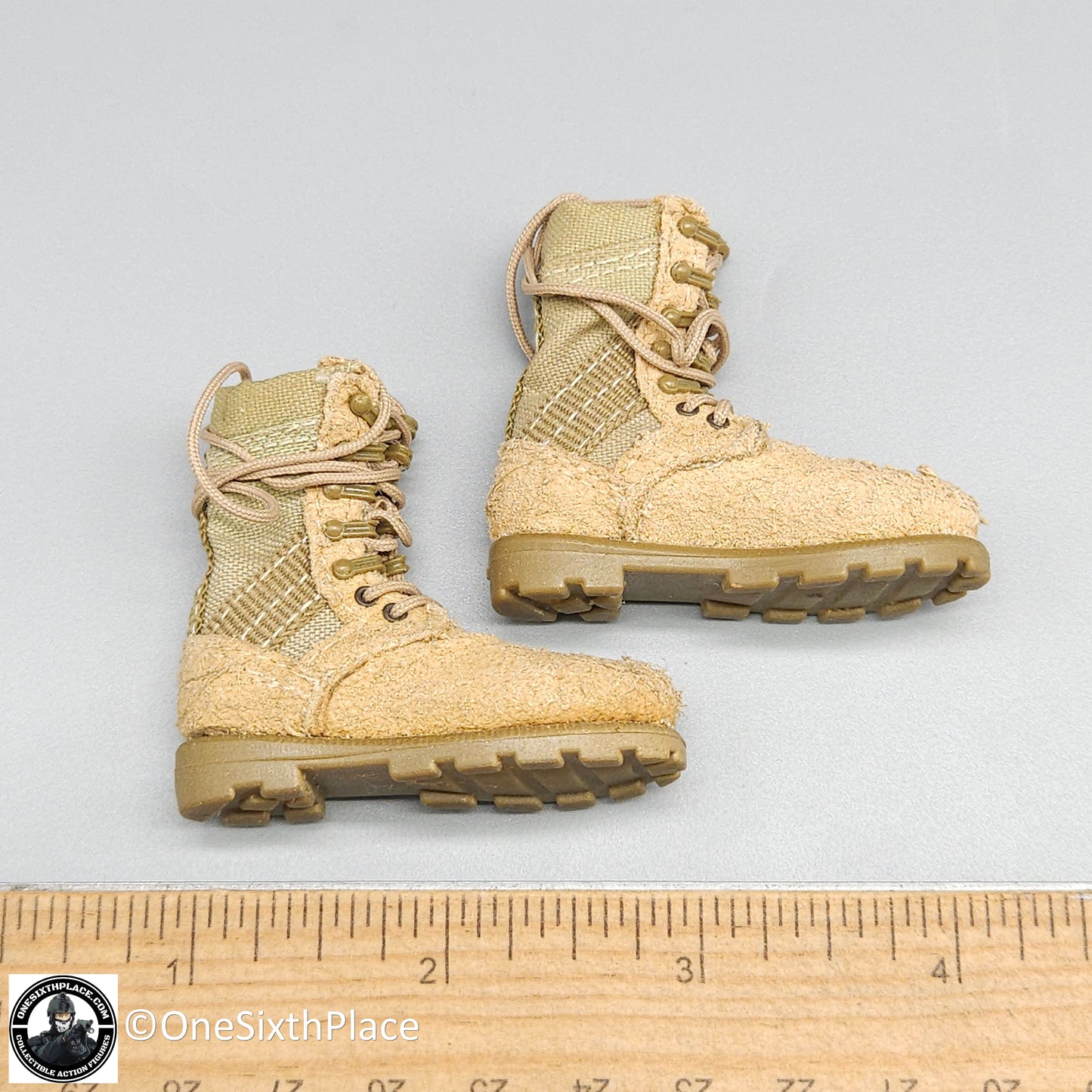 1:6 scale ACE Tan Desert Danner Boots  USED for 12" Figures