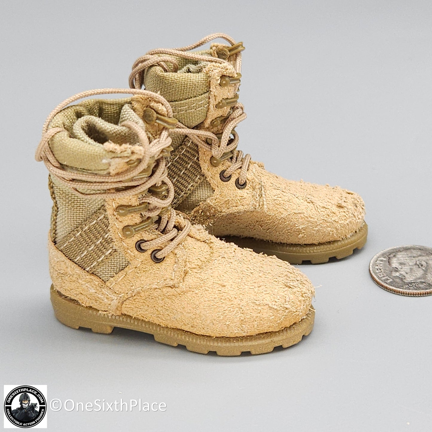 1:6 scale ACE Tan Desert Danner Boots  USED for 12" Figures
