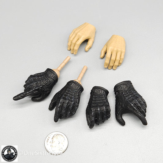 1:6 scale Easy & Simple Paramilitary Forces Operator Black Gloved Hands for 12" Figures