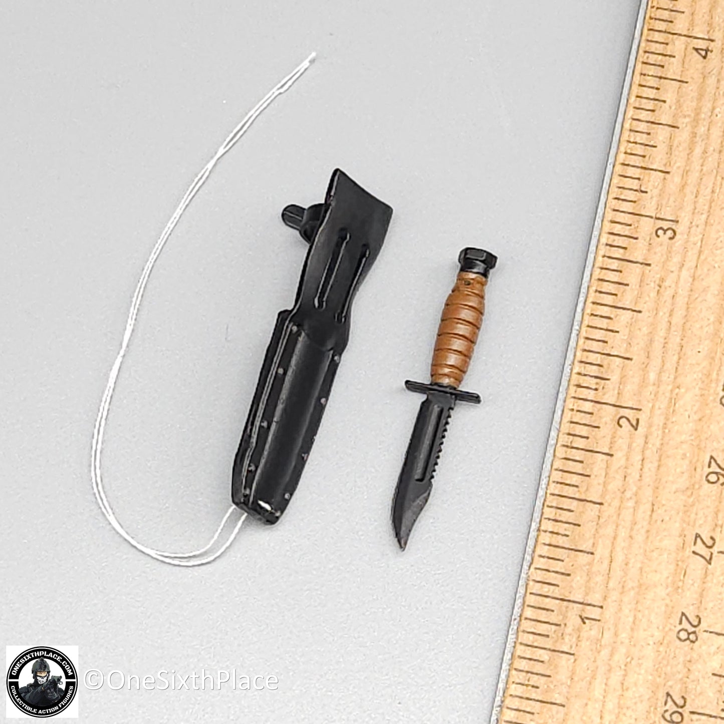 1:6 scale Dragon Pilot Survival Knife w/ Black Sheath for 12" Figures
