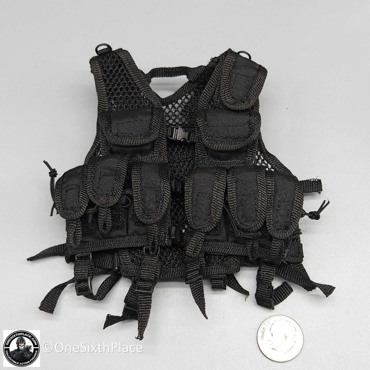 1:6 scale ACE Black BHI Mesh Assault Tactical Vest for 12" Figures