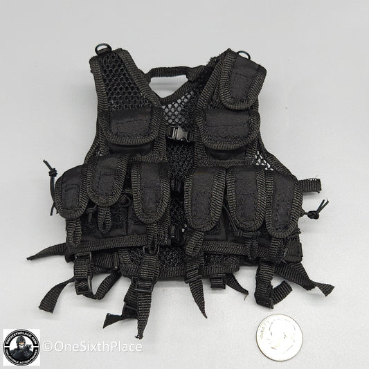1:6 scale ACE Black BHI Mesh Assault Tactical Vest for 12" Figures