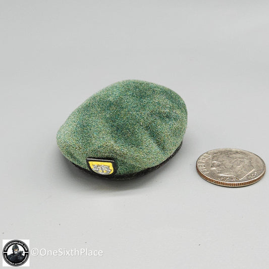 1:6 scale BBI Green Beret Eagle Molded Beret Hat (Weathered) for 12" Figures