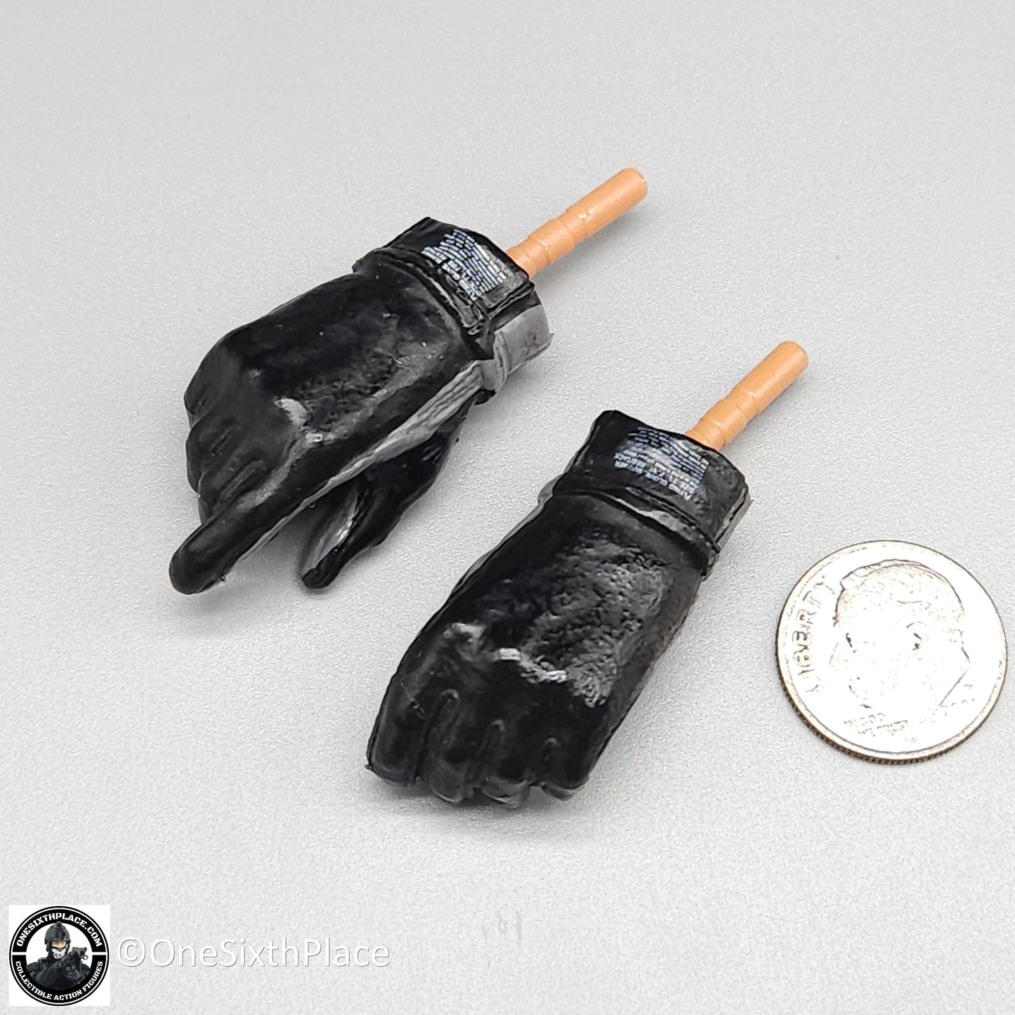 1:6 scale BBI Black Nomex Gloved Hands for 12" Figures