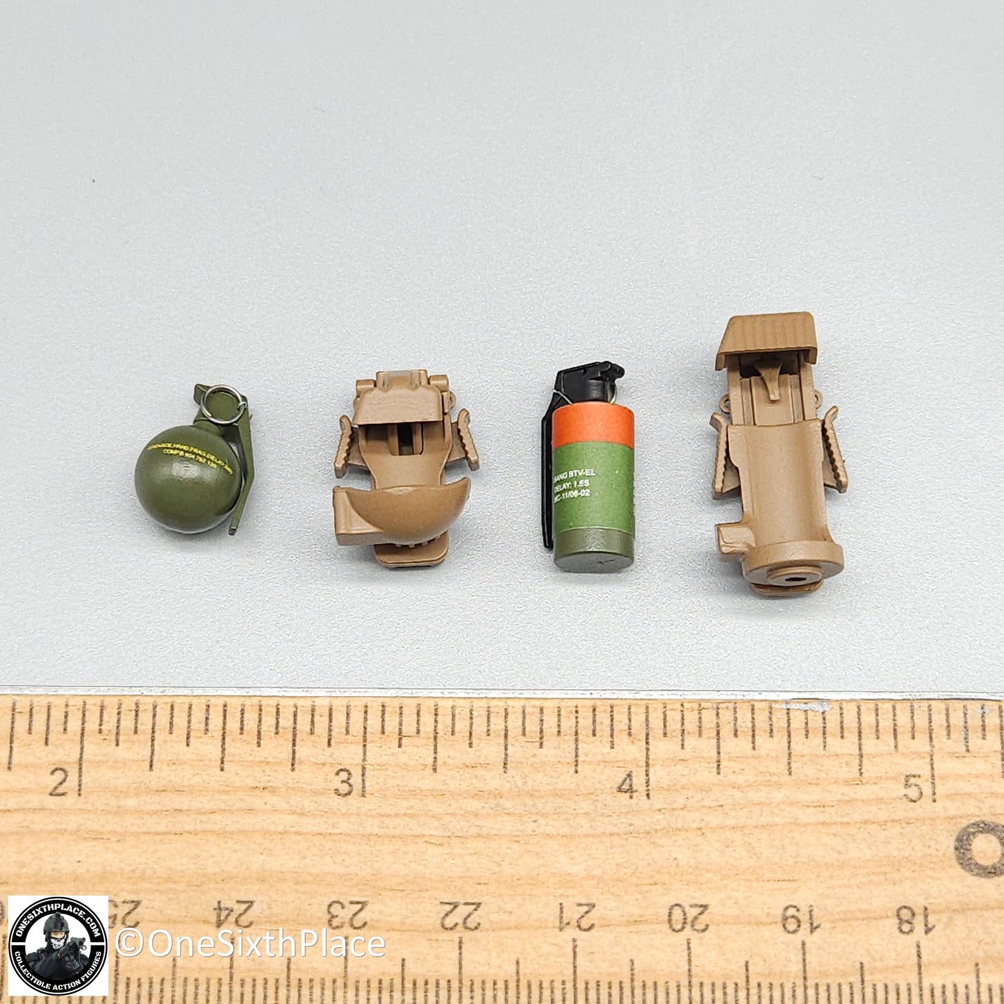 1:6 scale Easy & Simple Paramilitary Forces Operator Grenades w/ Holsters for 12" Figures