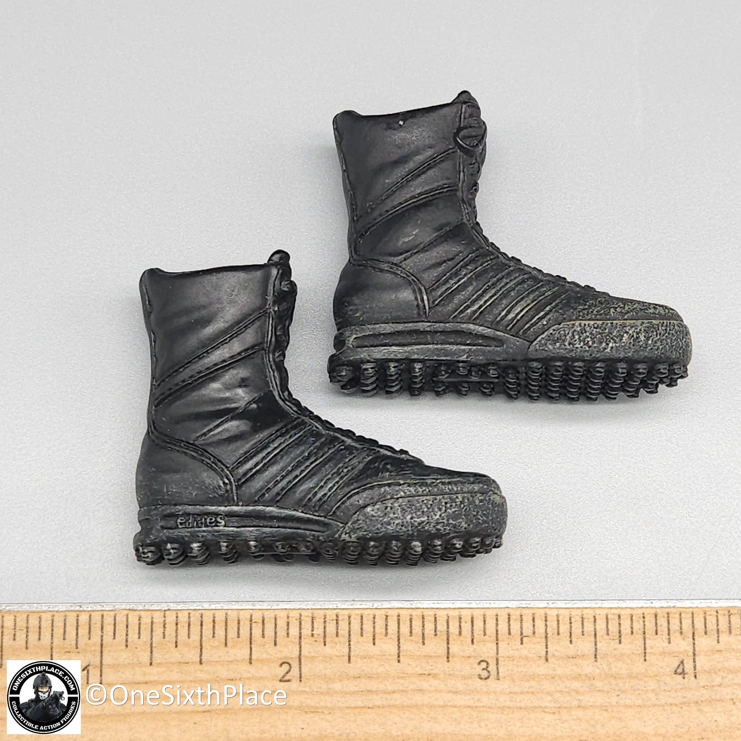 1:6 scale BBI Black Adidas Tactical Boots )Foot Type) for 12" Figures