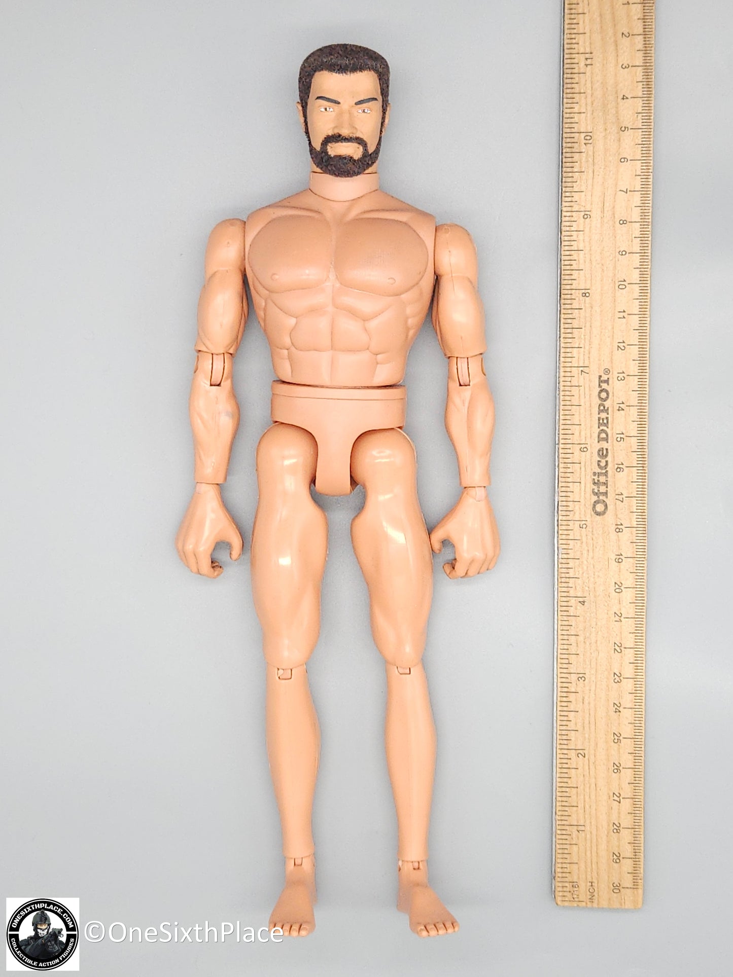 1:6 scale Hasbro GI Joe 1996 Male Body w/ Flocked Beard & Hair 12" Figure