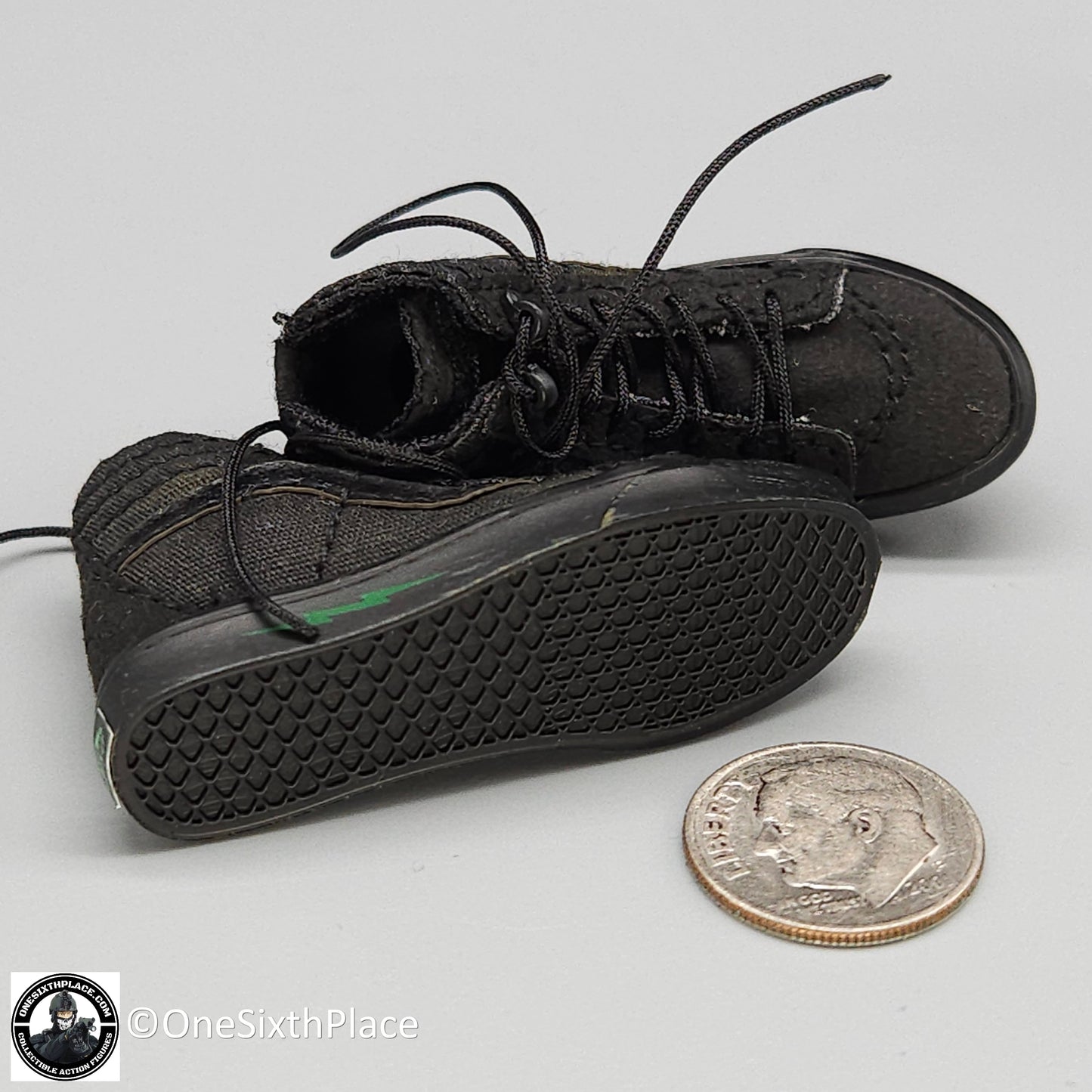 1:6 scale Easy & Simple Paramilitary Forces Operator Black Skate Shoes for 12" Figures