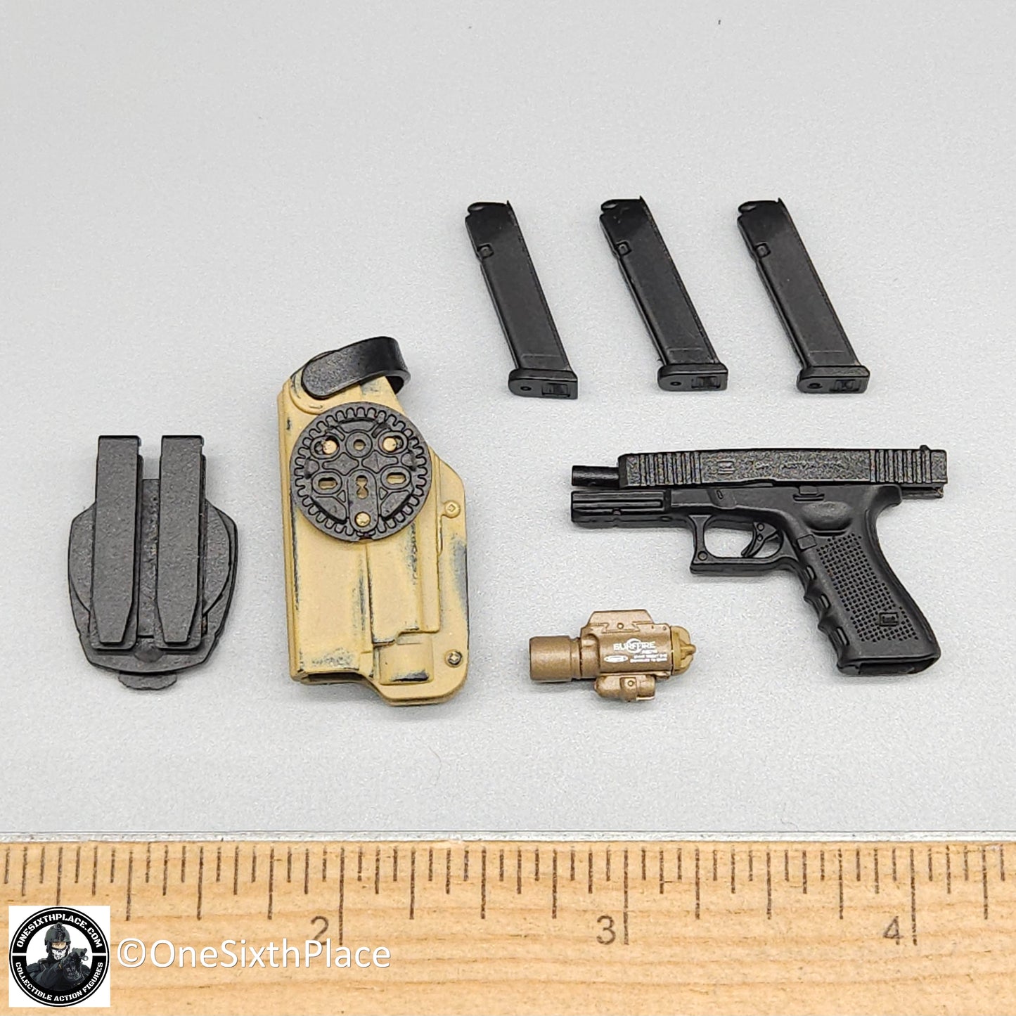 1:6 scale Easy & Simple Russian Special Operations Forces (SSO) Pistol w/ Holster for 12" Figures