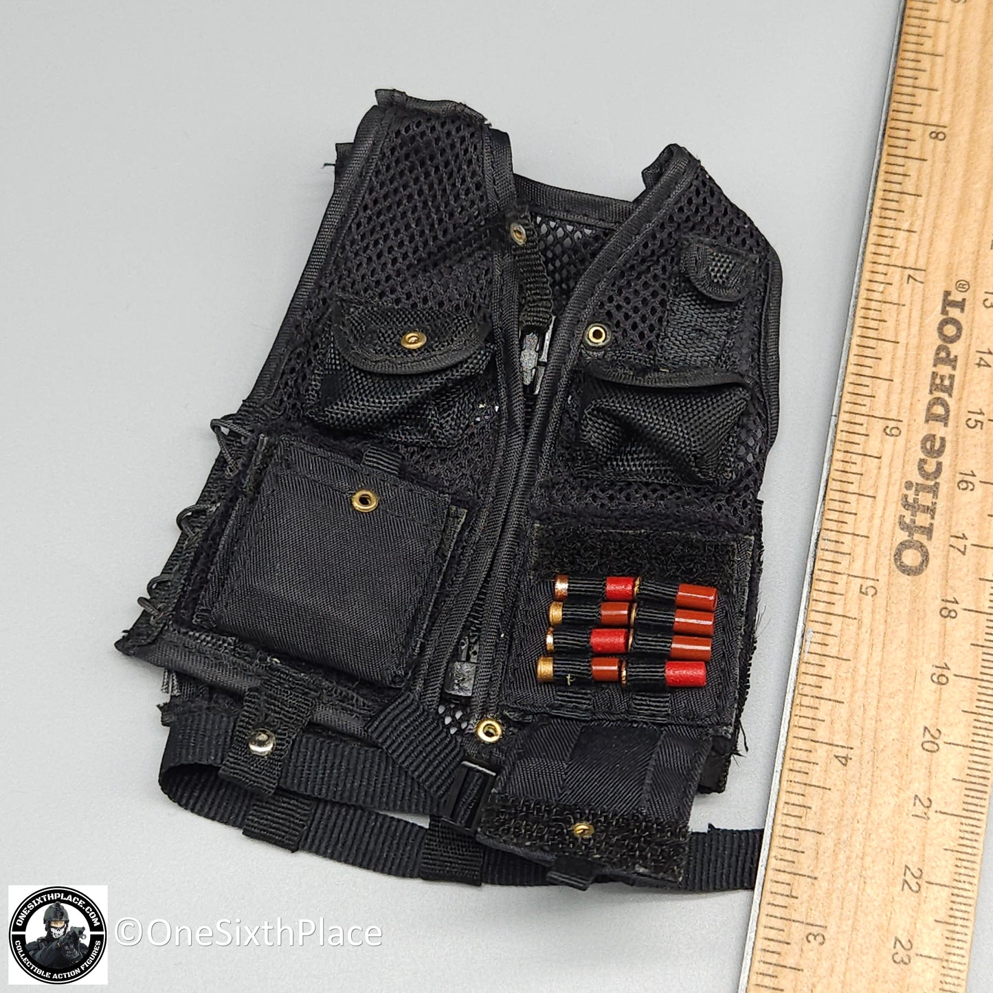 1:6 scale Dragon Black Mesh Shotgun Ammo Assault Vest for 12" Figures