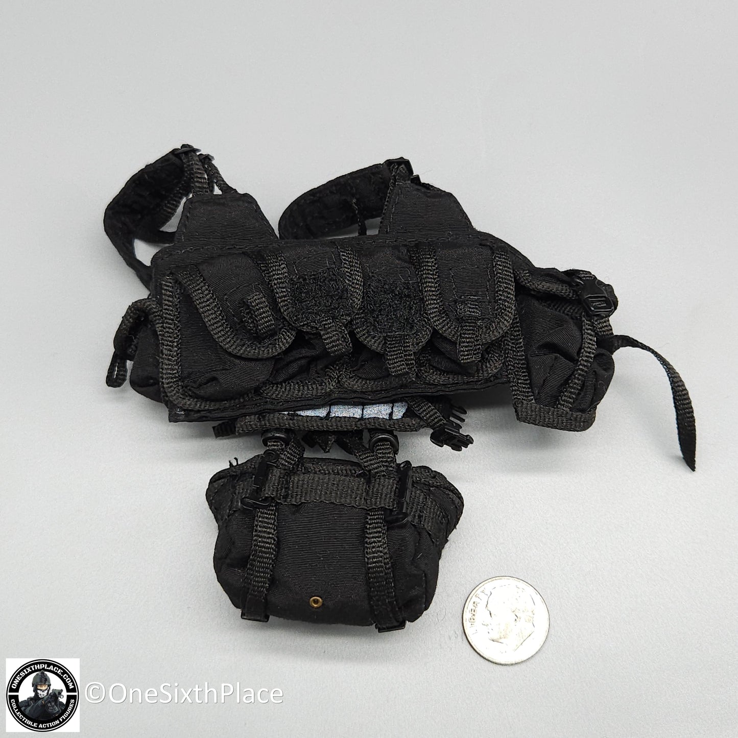 1:6 scale ACE Black Delta Force BHI Chest Rig Harness w/ Butt Pack for 12" Figures