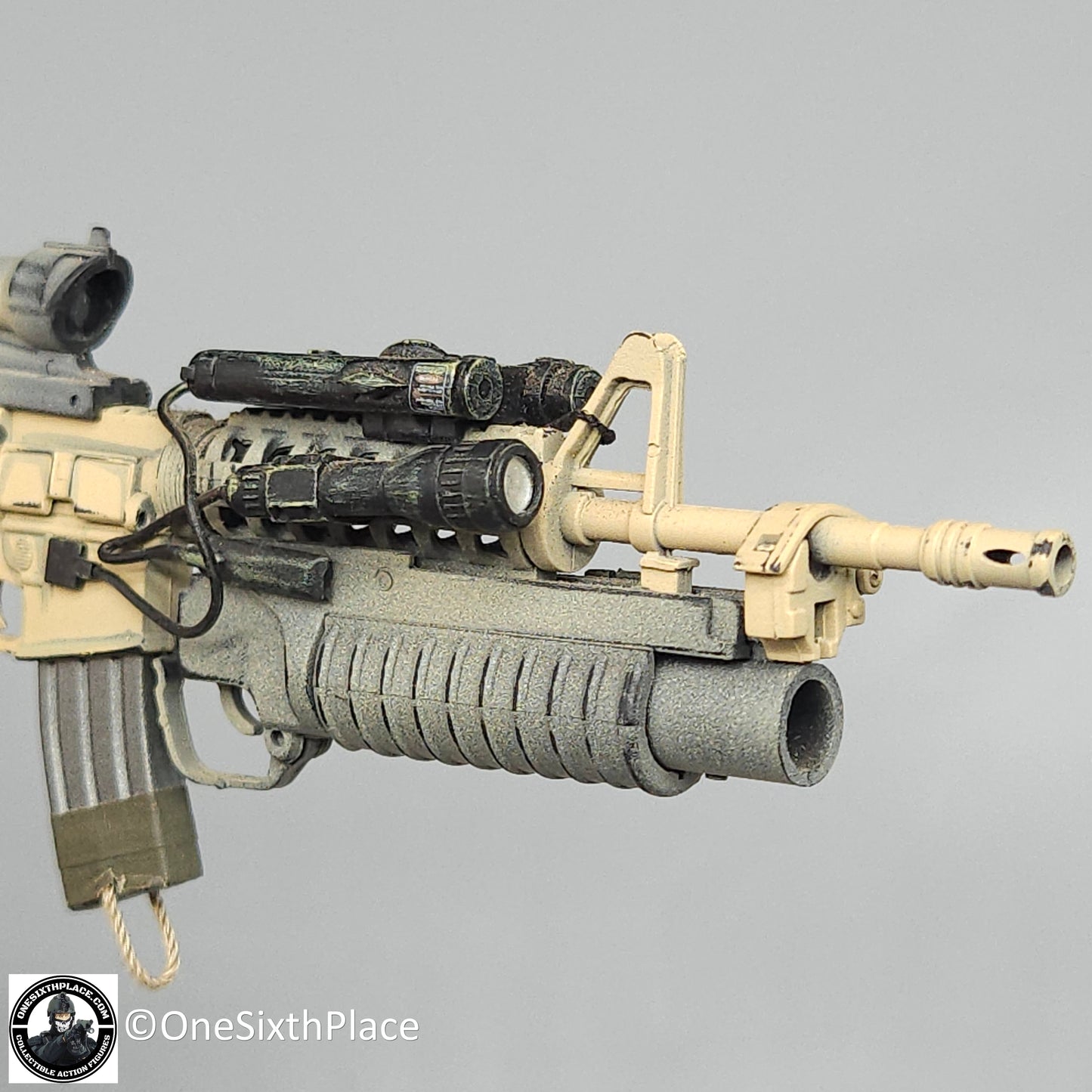 1:6 scale Hot Toys DEVGRU Desert Camo M4 Rifle w/ M203 Grenade Launcher for 12" Figures