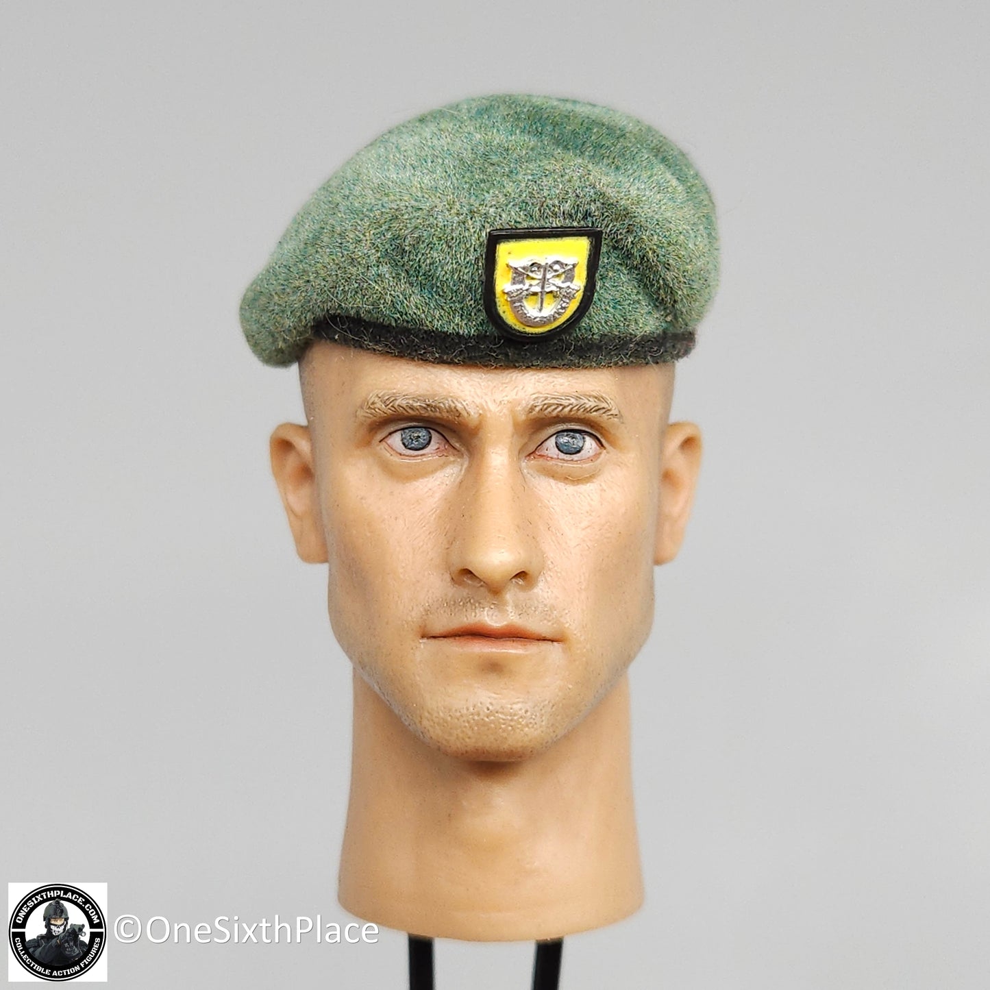 1:6 scale BBI Green Beret Eagle Molded Beret Hat (Weathered) for 12" Figures