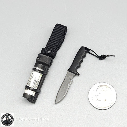 1:6 scale BBI SEAL Sniper Hawkeye Combat Knife w/ Flare for 12" Figures