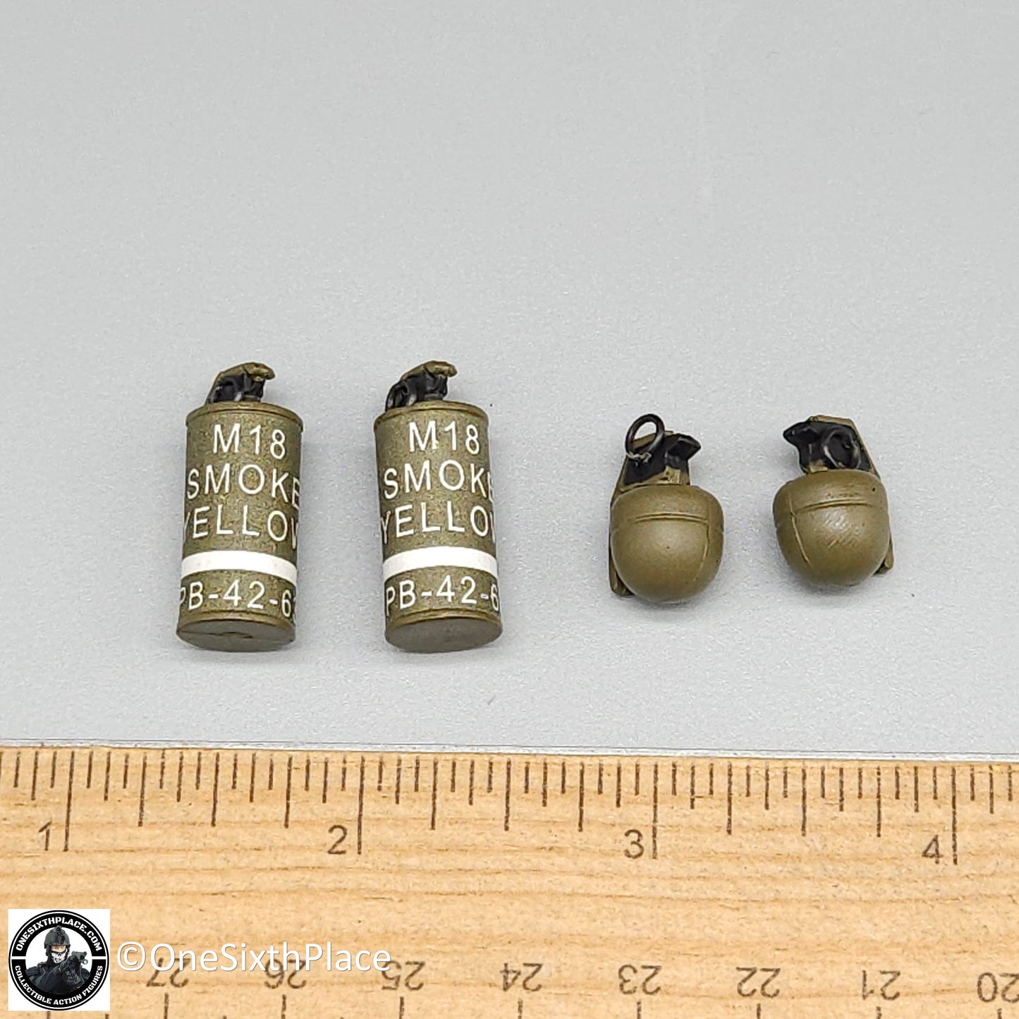 1:6 scale Toy Soldier Delta Force Grenades (x4) Pads for 12" Figures