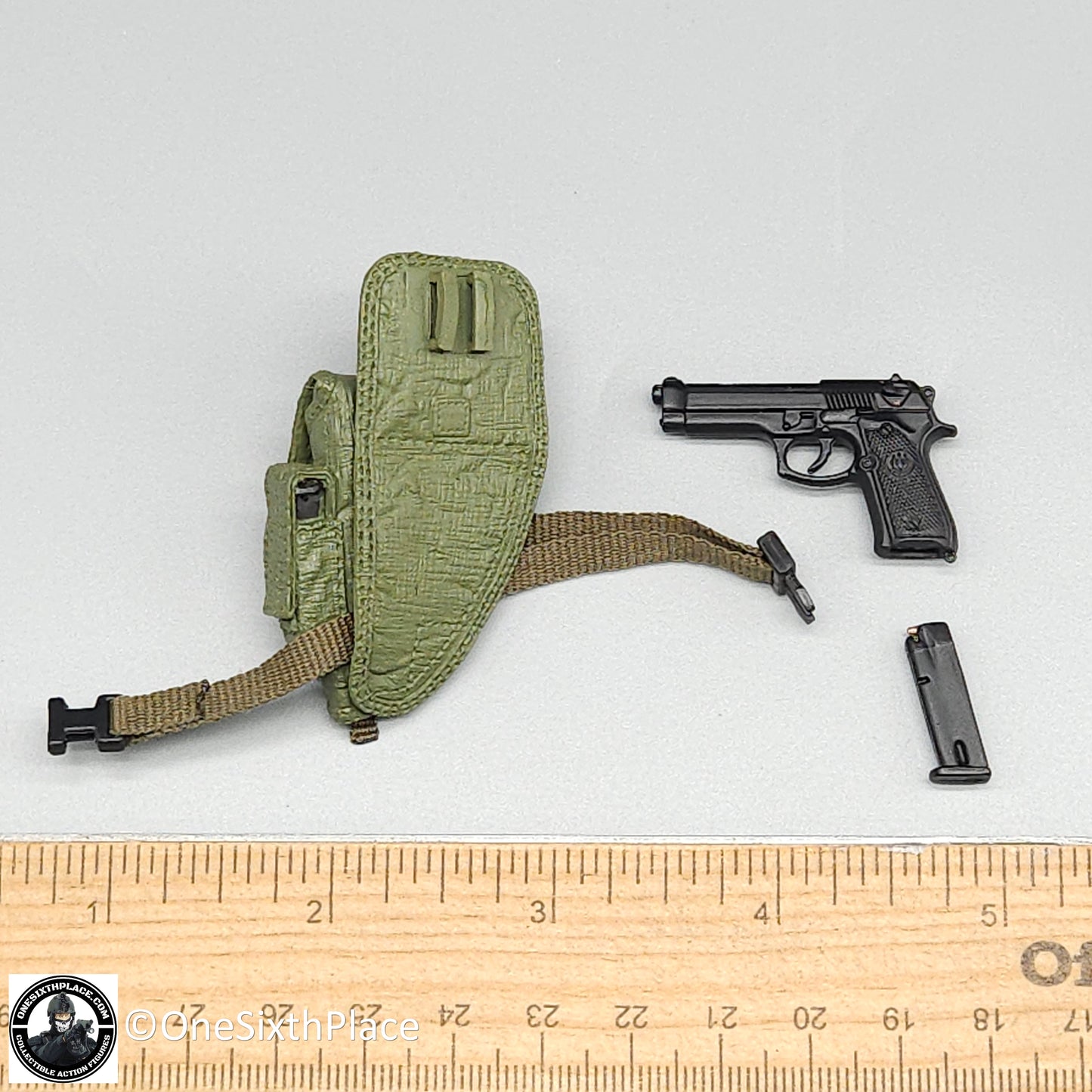 1:6 scale BBI USMC Sniper Snake Metal M9 Pistol w/ Holster for 12" Figures