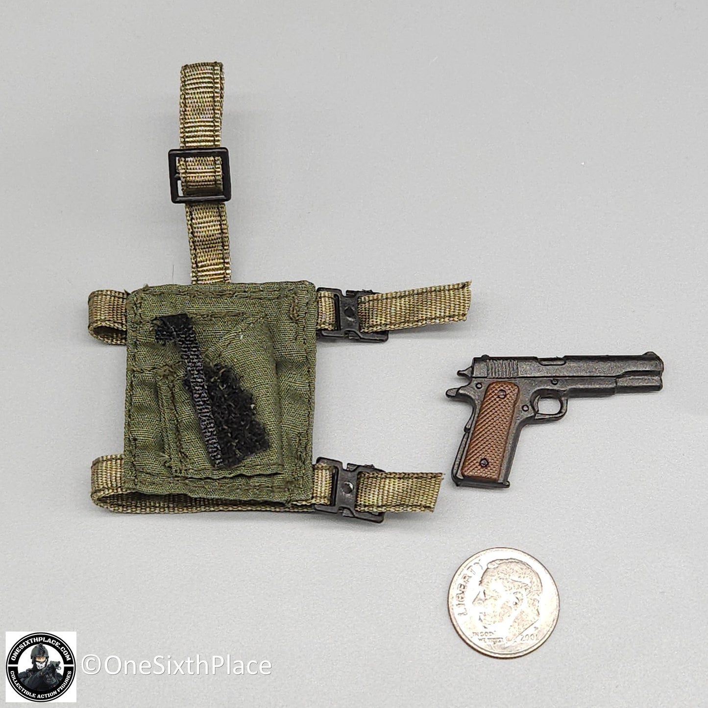 1:6 scale Ultimate Soldier SEAL Jungle Ops 1911 Pistol w/ Holster for 1" Figures