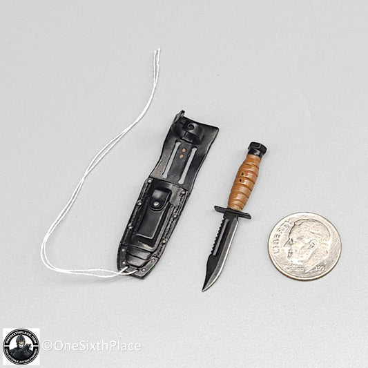 1:6 scale Dragon Pilot Survival Knife w/ Black Sheath for 12" Figures