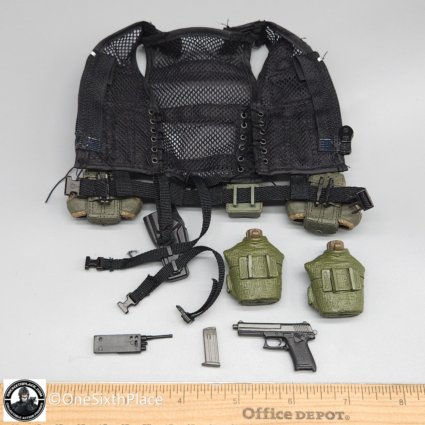 1:6 scale Dragon Delta Force Jeff Assault Vest Belt Pistol Pouch Set for 12" Figures