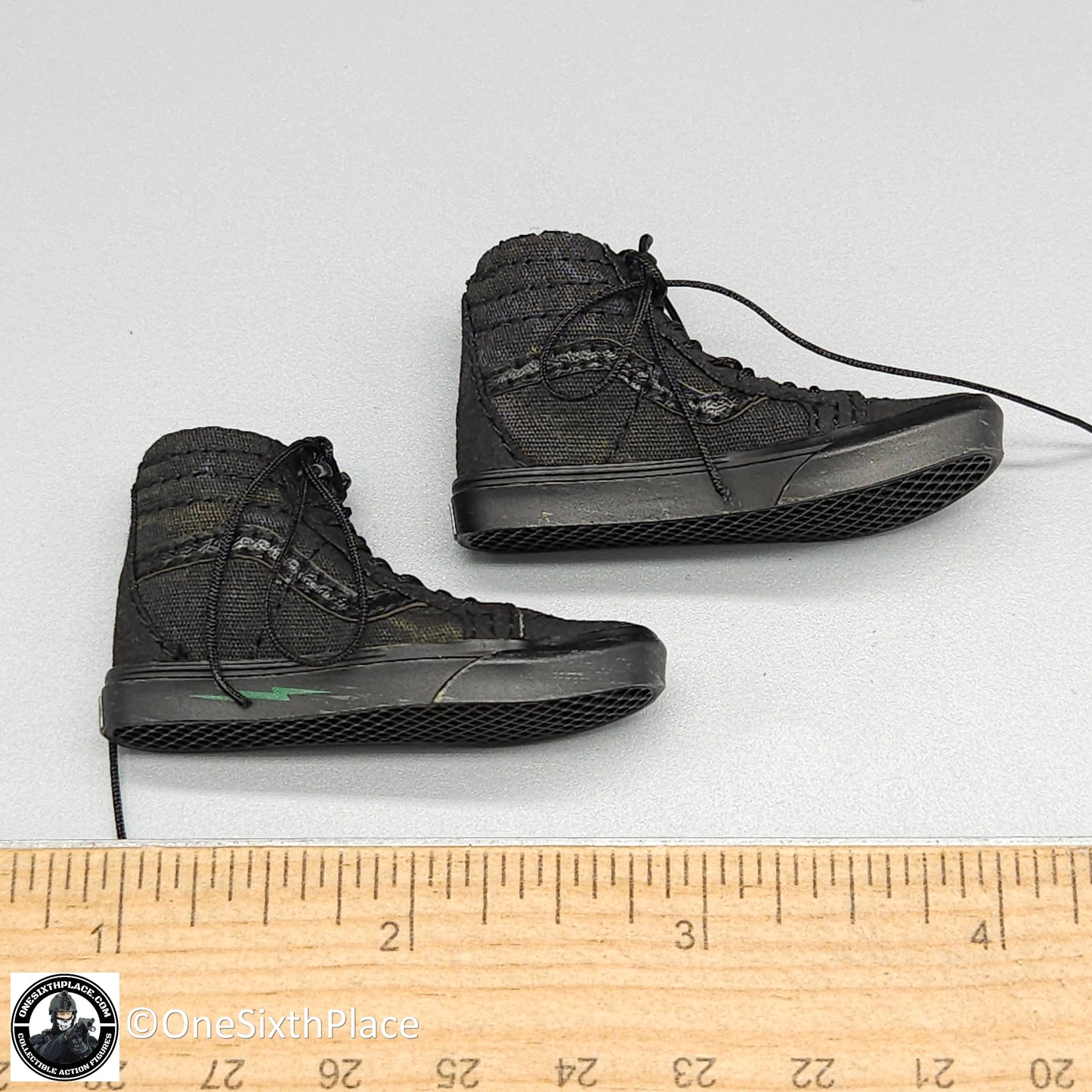 1:6 scale Easy & Simple Paramilitary Forces Operator Black Skate Shoes for 12" Figures