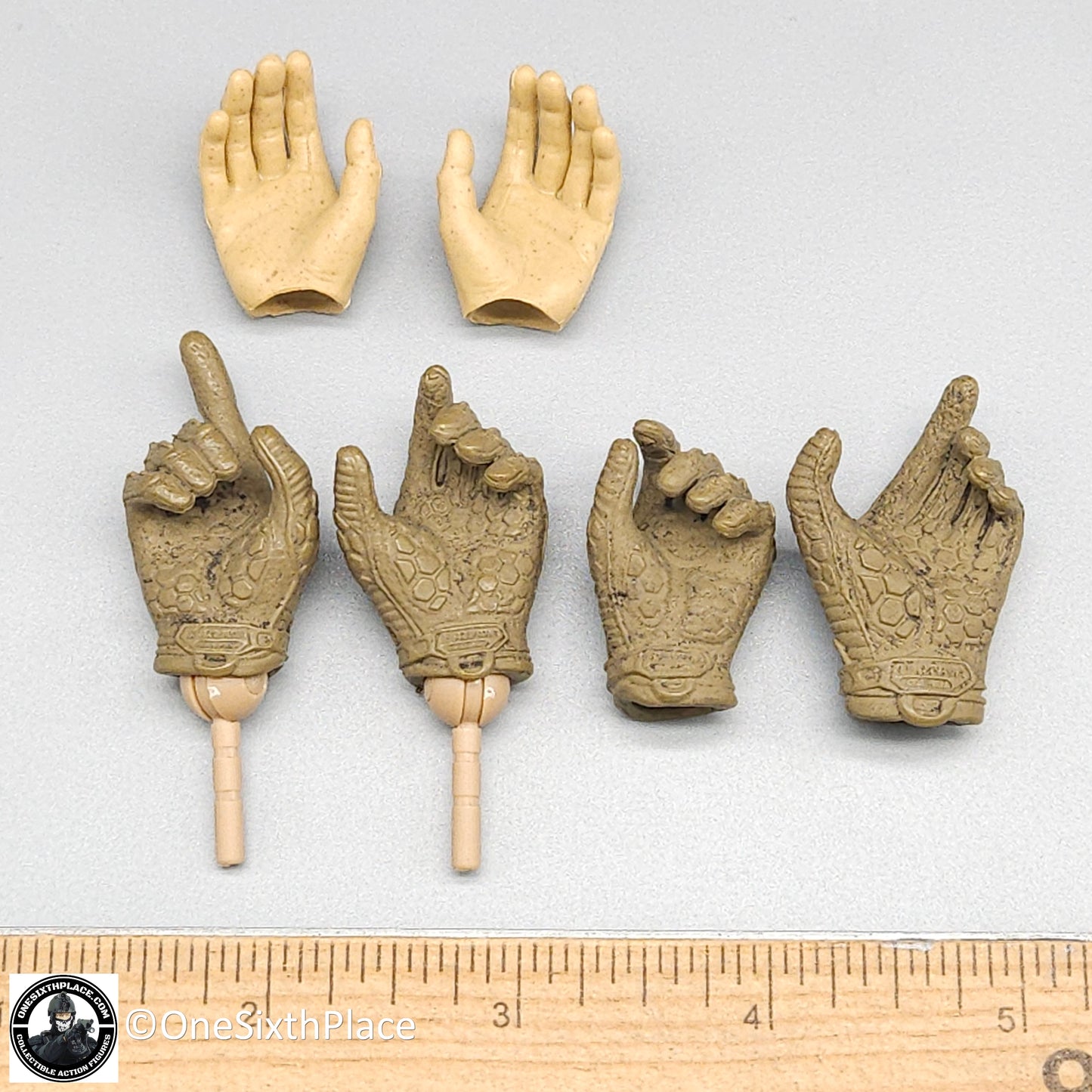 1:6 scale Easy & Simple Paramilitary Forces Operator Tan Gloved Hands for 12" Figures
