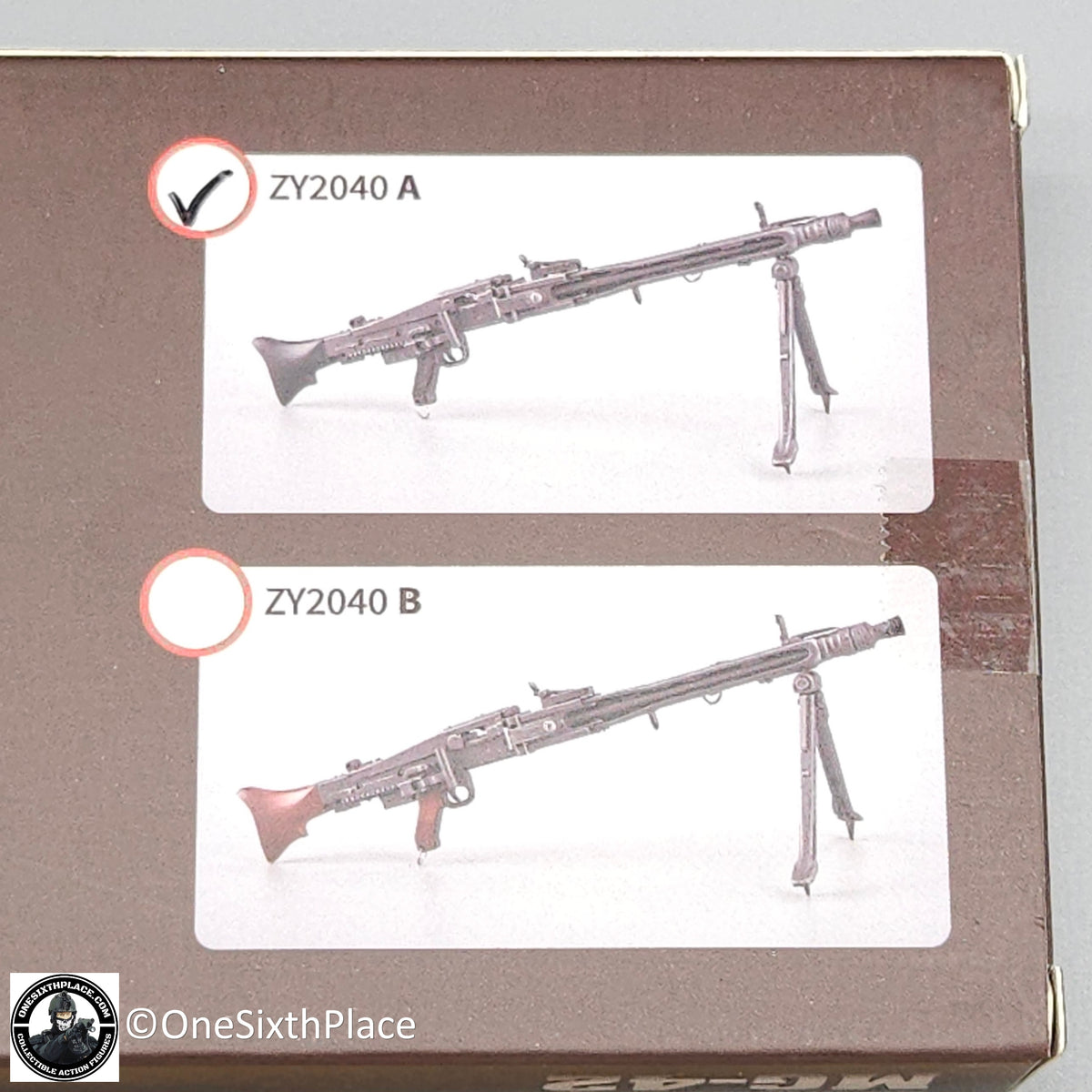 1:6 scale ZY Toys WWII German MG42 General-Purpose Machine Gun (Black Stock) for 12" Figures ZY2040A