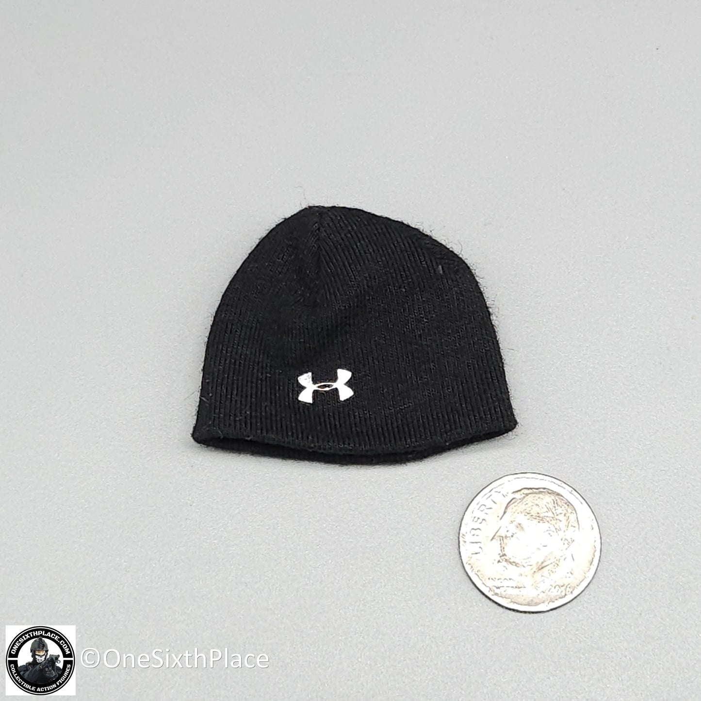 1:6 scale Black UA Skull Cap Beanie Hat for 12" Figures