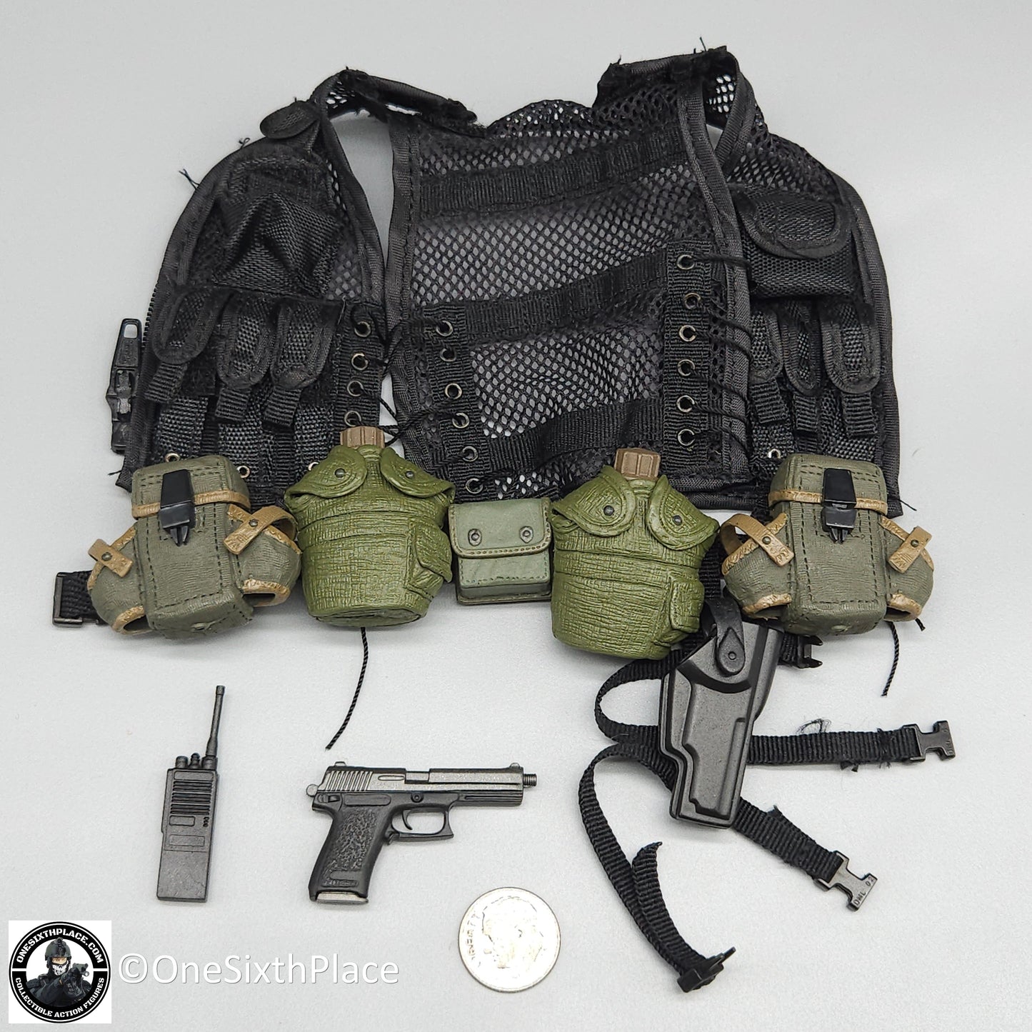 1:6 scale Dragon Delta Force Jeff Assault Vest Belt Pistol Pouch Set for 12" Figures