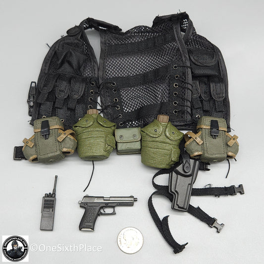 1:6 scale Dragon Delta Force Jeff Assault Vest Belt Pistol Pouch Set for 12" Figures