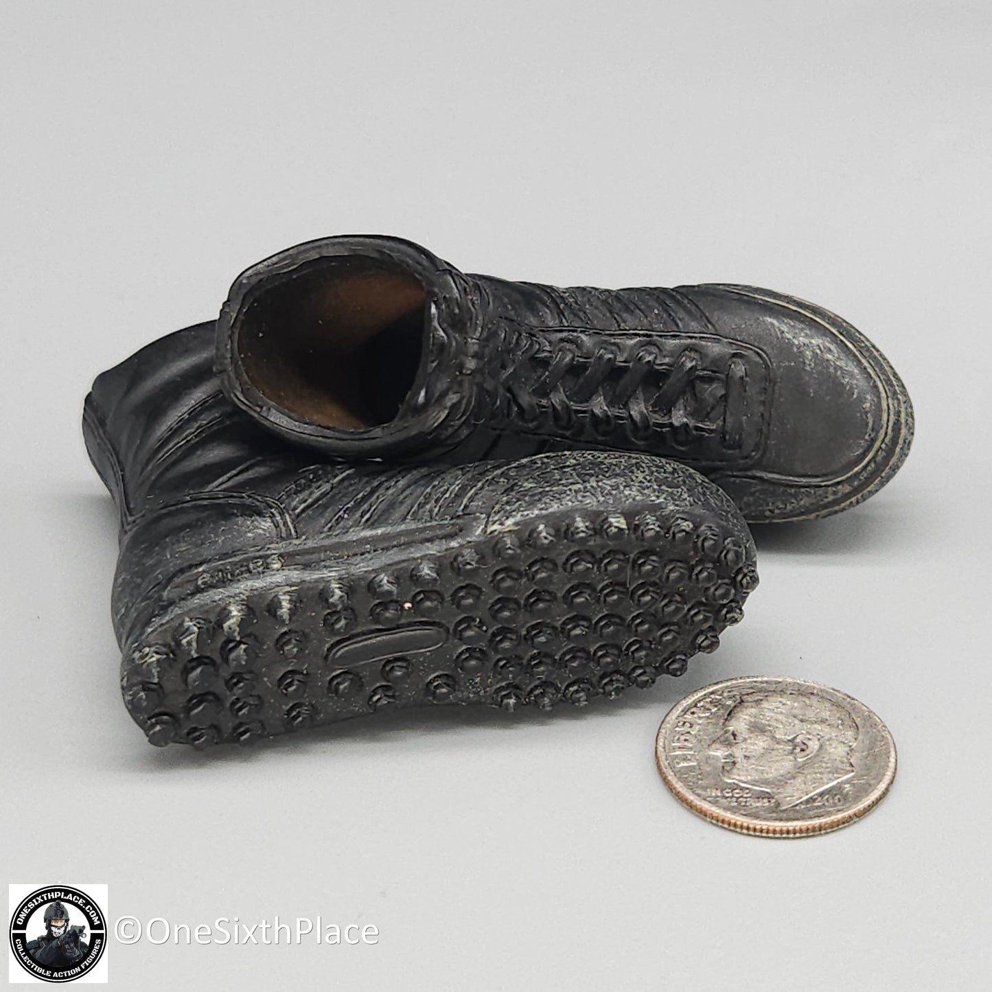 1:6 scale BBI Black Adidas Tactical Boots )Foot Type) for 12" Figures